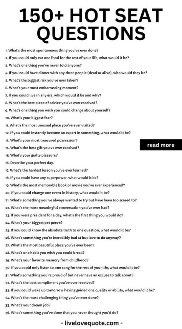 100+ good hot seat questions for a fun game with friends (or a crush)