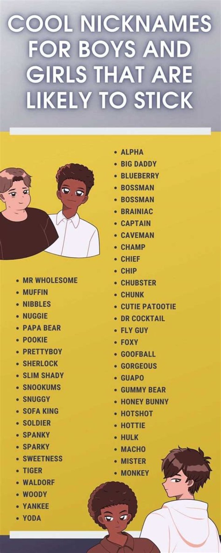 120+ cool nicknames for boys and girls that are likely to stick