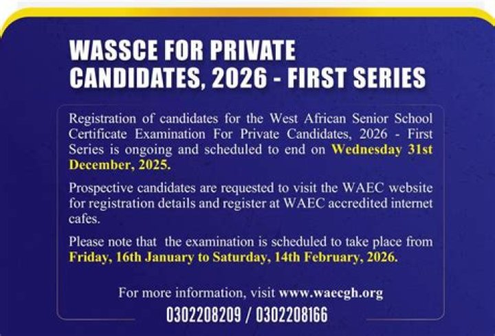 Details Emerge as WAEC Extends Registration for WASSCE Private Candidates