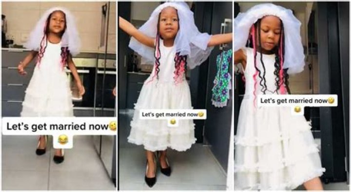 "I Wanted to Marry My Dad": Girl Wears Wedding Gown and Demands to Wed Her Father, Funny Video Goes Viral