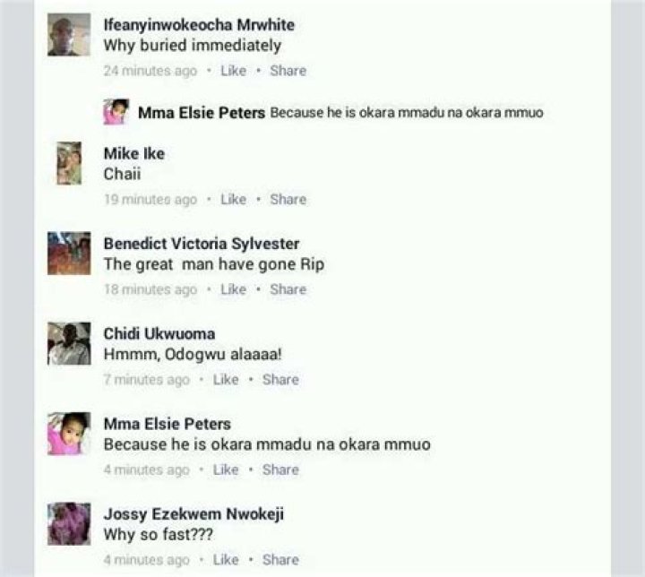 Ichie Mezuo Pericomo Okoye, Arusi Makaja 1, aka Pericoma, allegedly dies (UPDATED)