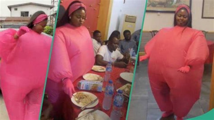 Lady Wears Balloon Outfit for her Birthday, has Dinner with Friends, Makes Them Laugh