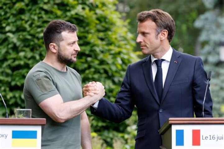 Macron's awkward moment with Zelensky becomes internet meme