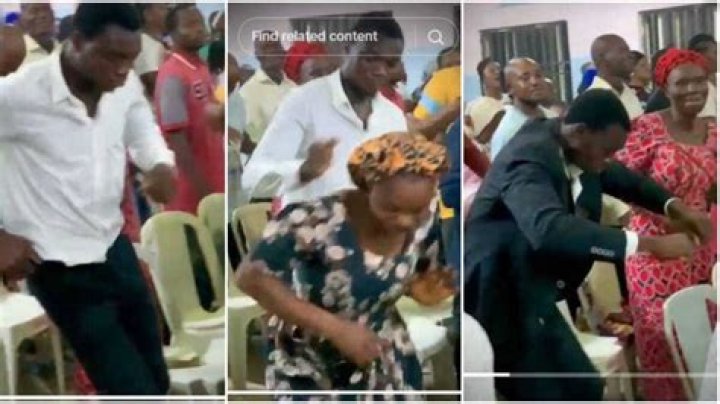 “Run O”: Young Man Flees as Lady Attempts to Rock Him With Her Backside While Dancing in Church, Video Trends