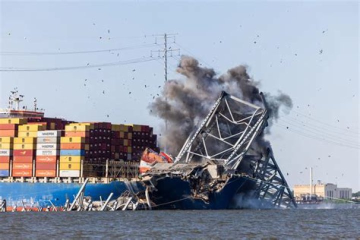 US authorities demolish part of collapsed Baltimore bridge